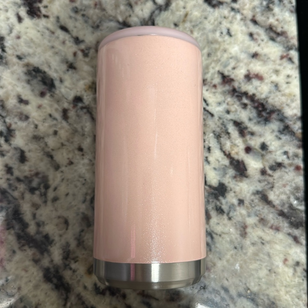 Pinky Sparkly Hard-side Insulated Skinny Can cooler